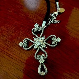 Silver Cross with Rhinestones